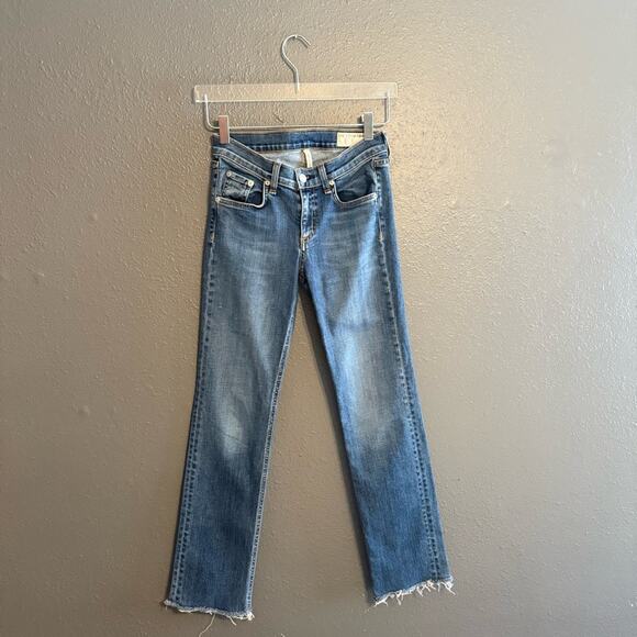 Rag & Bone Womens Raw Hem Straight Leg Jeans Size 26 - Picture 2 of 7